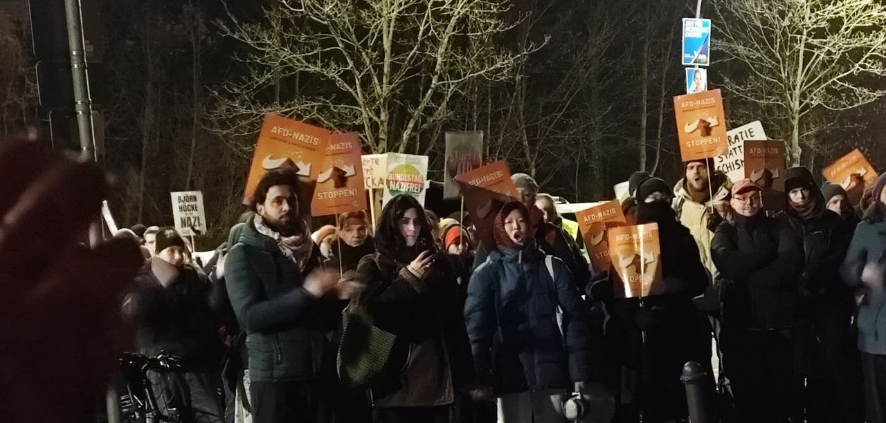 Protest gegen AfD in Berlin-Treptow